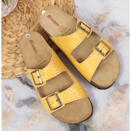 Zapatillas casa mujer Inblu amarillas con hebillas amarillo 3