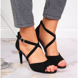 Sandalias de mujer Sergio Leone negras con tacón alto negro 3