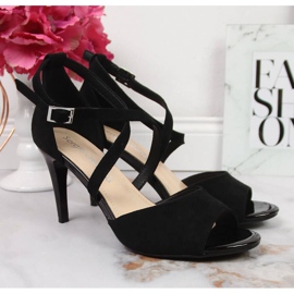 Sandalias de mujer Sergio Leone negras con tacón alto negro 5