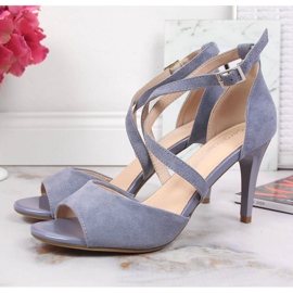 Sandalias de mujer con tacón alto azul Sergio Leone 5