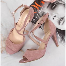 Sandalias de mujer con tacón rosa Sergio Leone rosado 6