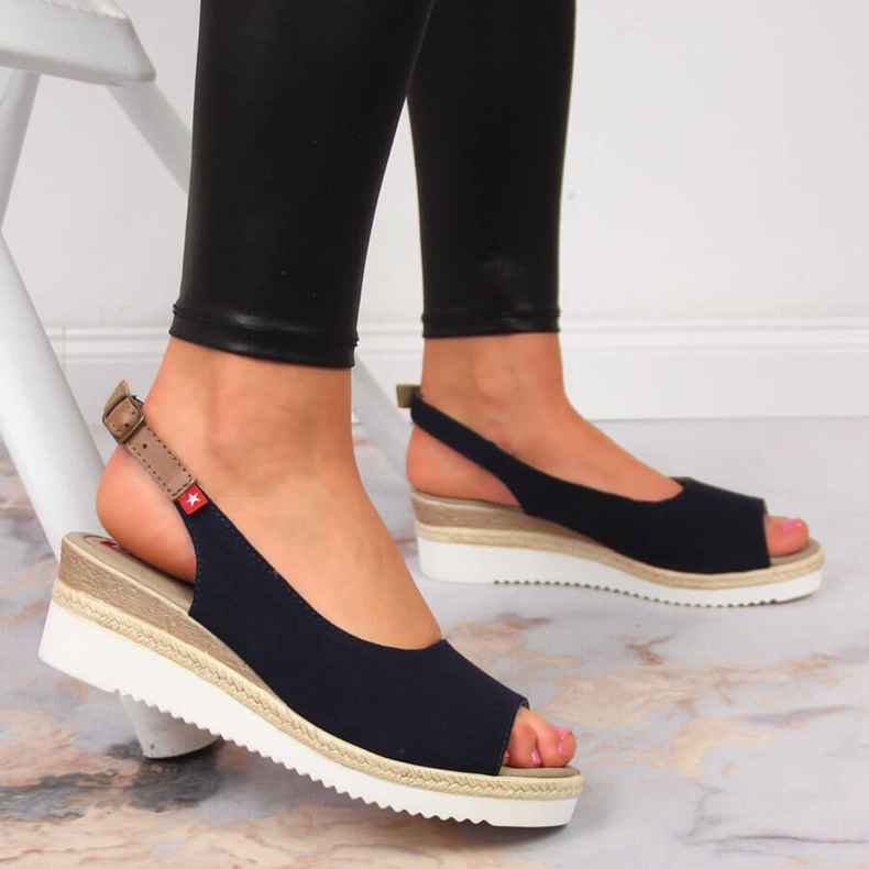 Sandalias mujer azul marino Big Star JJ276046 2