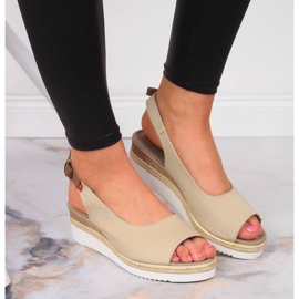 Sandalias mujer beige con cuña Big Star JJ276049 3