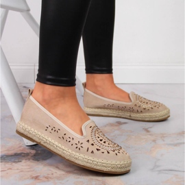 S.Barski Alpargatas de mujer caladas con circonitas beige S. Barski 5