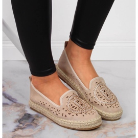 S.Barski Alpargatas de mujer caladas con circonitas beige S. Barski 6