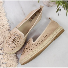 S.Barski Alpargatas de mujer caladas con circonitas beige S. Barski 3