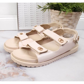 S.Barski Sandalias mujer con velcro beige S. Barski 3