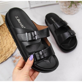S.Barski Babuchas mujer de goma con hebillas negras S. Barski negro 2