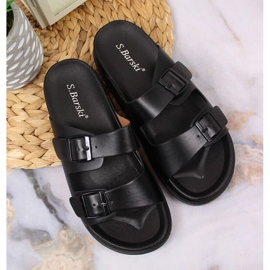 S.Barski Babuchas mujer de goma con hebillas negras S. Barski negro 4