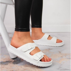S.Barski Zapatillas casa de mujer de goma con hebillas blancas S. Barski blanco 5