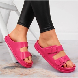 S.Barski Babuchas de mujer de goma con hebillas fucsia S. Barski rosado 4