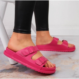 S.Barski Babuchas de mujer de goma con hebillas fucsia S. Barski rosado 5