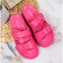 S.Barski Babuchas de mujer de goma con hebillas fucsia S. Barski rosado 3