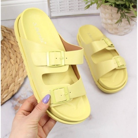 S.Barski Pantuflas de mujer amarillas de goma con hebillas amarillas S. Barski amarillo 2