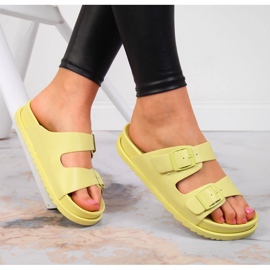 S.Barski Pantuflas de mujer amarillas de goma con hebillas amarillas S. Barski amarillo 1