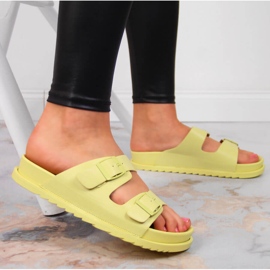 S.Barski Pantuflas de mujer amarillas de goma con hebillas amarillas S. Barski amarillo 5