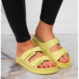 S.Barski Pantuflas de mujer amarillas de goma con hebillas amarillas S. Barski amarillo 6