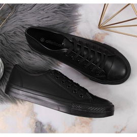 Deportivas bajas Atletico ecopiel negras negro 4