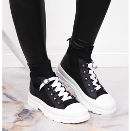 Deportivas altas de mujer atletico negras negro 6
