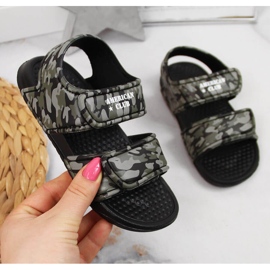 Sandalias de espuma con velcro American Club para niño negro gris multicolor verde 1