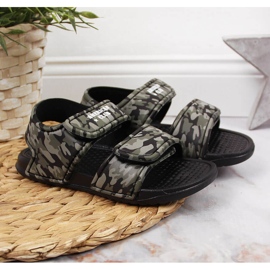 Sandalias de espuma con velcro American Club para niño negro gris multicolor verde 2