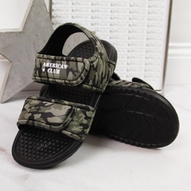 Sandalias de espuma con velcro American Club para niño negro gris multicolor verde 3