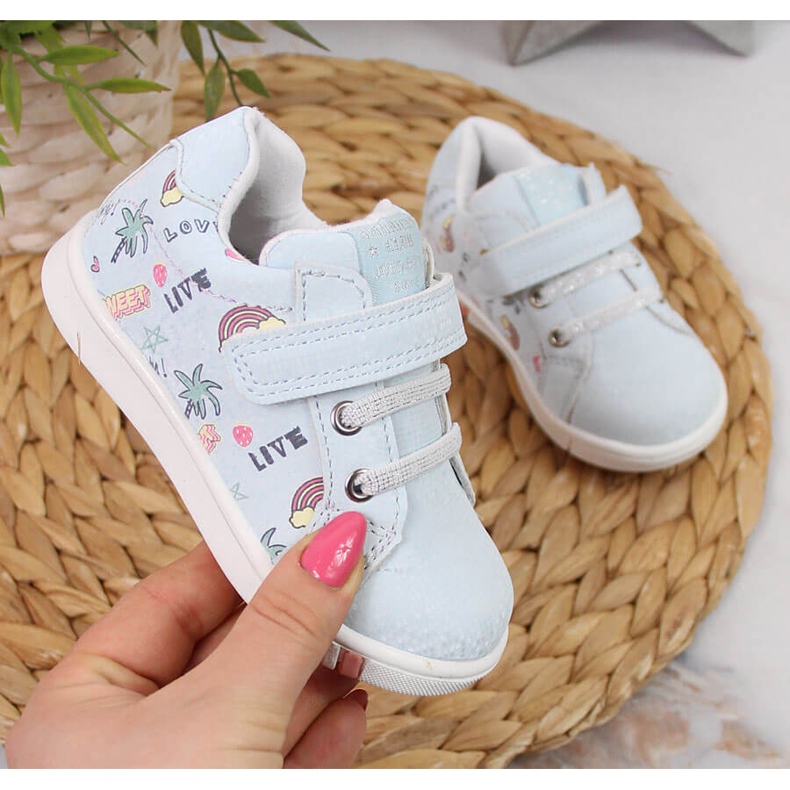 Deportivas niña con velcro azul American Club 1