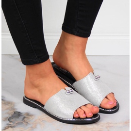 Babucha mujer piel plata Jezzi 6
