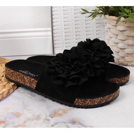 Babucha mujer negra con flores eVento negro 2