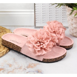 Babucha mujer rosa con flores eVento rosado 2