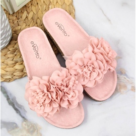 Babucha mujer rosa con flores eVento rosado 3