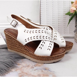 Sandalias mujer cuña blancas Jezzi blanco 2