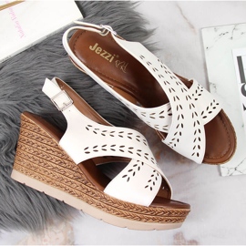 Sandalias mujer cuña blancas Jezzi blanco 3