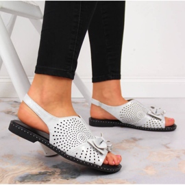 Sandalias de mujer con lazo Jezzi plateado plata 5