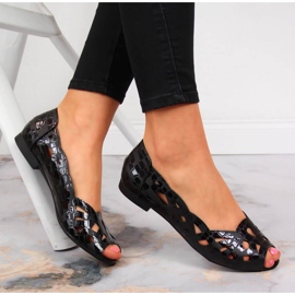 Bailarinas mujer caladas negras Zapatos Jezzi negro 4