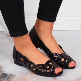 Bailarinas mujer caladas negras Zapatos Jezzi negro 6