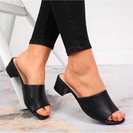 Chanclas negras de mujer en bloque de Sergio Leone negro 1