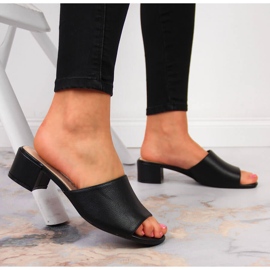 Chanclas negras de mujer en bloque de Sergio Leone negro 2