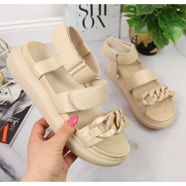 Sandalias en la plataforma con una cadena beige Laura La.Fi 7
