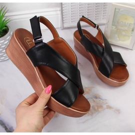 Sandalias de mujer negras con cuña Filippo negro 4