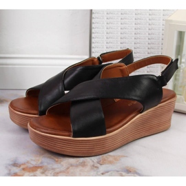 Sandalias de mujer negras con cuña Filippo negro 5