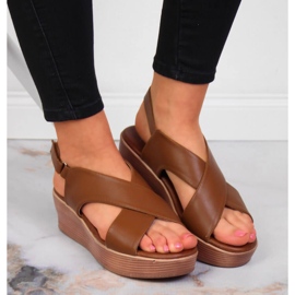 Marrón Sandalias de cuña de mujer Filippo en marrón 3