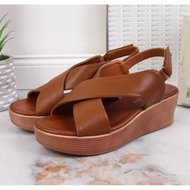 Marrón Sandalias de cuña de mujer Filippo en marrón 6