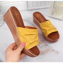 Zapatillas casa mujer cuña Filippo amarillas amarillo 5