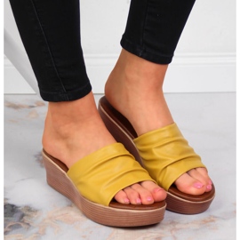 Zapatillas casa mujer cuña Filippo amarillas amarillo 3
