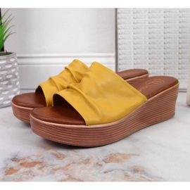 Zapatillas casa mujer cuña Filippo amarillas amarillo 6