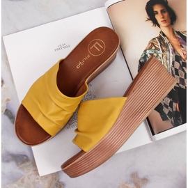 Zapatillas casa mujer cuña Filippo amarillas amarillo 4