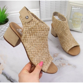 Sandalias trenzadas mujer beige Rieker 64670-60 1
