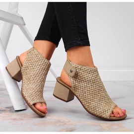 Sandalias trenzadas mujer beige Rieker 64670-60 4