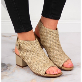Sandalias trenzadas mujer beige Rieker 64670-60 5